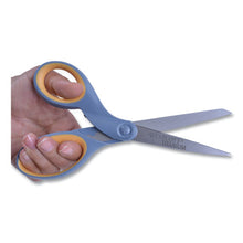 Load image into Gallery viewer, Westcott® wholesale. Titanium Bonded Scissors, 8&quot; Long, 3.5&quot; Cut Length, Gray-yellow Straight Handle. HSD Wholesale: Janitorial Supplies, Breakroom Supplies, Office Supplies.