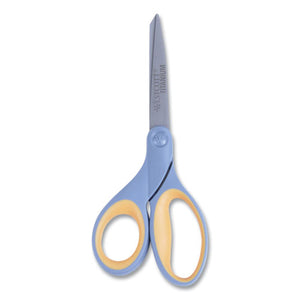 Westcott® wholesale. Titanium Bonded Scissors, 8" Long, 3.5" Cut Length, Gray-yellow Straight Handle. HSD Wholesale: Janitorial Supplies, Breakroom Supplies, Office Supplies.