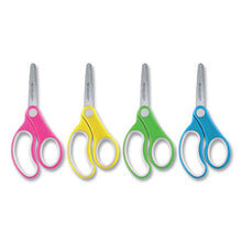 Load image into Gallery viewer, Westcott® wholesale. Soft Handle Kids Scissors, Rounded Tip, 5&quot; Long, 1.75&quot; Cut Length, Assorted Straight Handles, 12-pack. HSD Wholesale: Janitorial Supplies, Breakroom Supplies, Office Supplies.