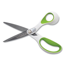 Load image into Gallery viewer, Westcott® wholesale. Carbotitanium Bonded Scissors, 8&quot; Long, 3.25&quot; Cut Length, White-green Straight Handle. HSD Wholesale: Janitorial Supplies, Breakroom Supplies, Office Supplies.