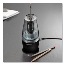 Load image into Gallery viewer, Westcott® wholesale. Halo Colored Pencil Non-stick Electric Sharpener, Ac-powered, 3.5&quot; Dia. X 6.75&quot;, Black-silver. HSD Wholesale: Janitorial Supplies, Breakroom Supplies, Office Supplies.