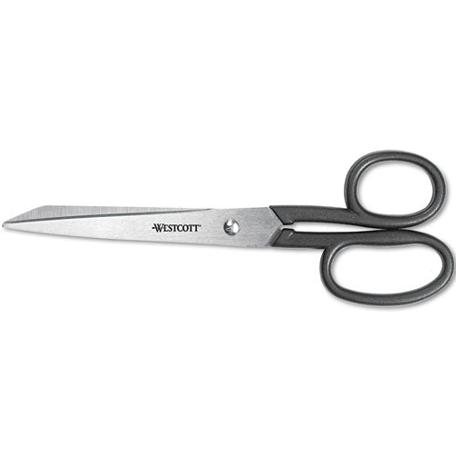 Westcott® wholesale. Kleencut Stainless Steel Shears, 8" Long, 3.75" Cut Length, Black Straight Handle. HSD Wholesale: Janitorial Supplies, Breakroom Supplies, Office Supplies.