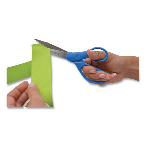 Westcott® wholesale. Preferred Line Stainless Steel Scissors, 7" Long, 3.25" Cut Length, Blue Offset Handle. HSD Wholesale: Janitorial Supplies, Breakroom Supplies, Office Supplies.