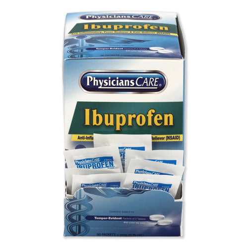 PhysiciansCare® wholesale. Ibuprofen Medication, Two-pack, 200mg, 50 Packs-box. HSD Wholesale: Janitorial Supplies, Breakroom Supplies, Office Supplies.