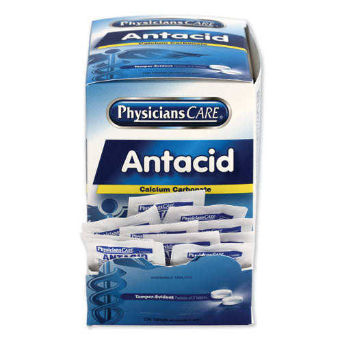 PhysiciansCare® wholesale. Antacid Calcium Carbonate Medication, Two-pack, 50 Packs-box. HSD Wholesale: Janitorial Supplies, Breakroom Supplies, Office Supplies.