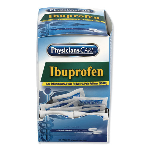 PhysiciansCare® wholesale. Ibuprofen Pain Reliever, Two-pack, 125 Packs-box. HSD Wholesale: Janitorial Supplies, Breakroom Supplies, Office Supplies.