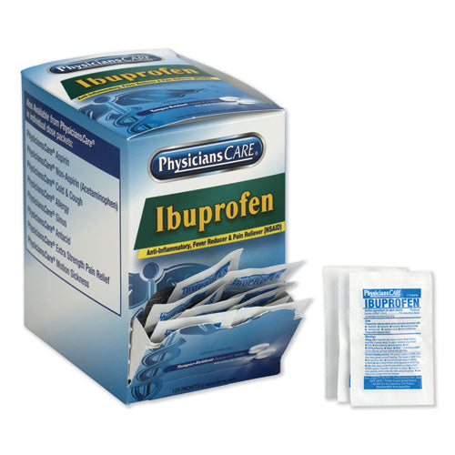 PhysiciansCare® wholesale. Ibuprofen Pain Reliever, Two-pack, 125 Packs-box. HSD Wholesale: Janitorial Supplies, Breakroom Supplies, Office Supplies.