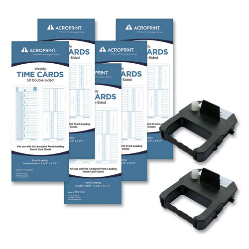 Acroprint® wholesale. Exp250 Accessory Bundle, 3.38 X 8.25, Weekly, Two-sided, 250 Cards And 2 Ribbons-kit. HSD Wholesale: Janitorial Supplies, Breakroom Supplies, Office Supplies.