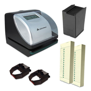 Acroprint® wholesale. Es700 Time Clock And Document Stamp Bundle, Black-silver. HSD Wholesale: Janitorial Supplies, Breakroom Supplies, Office Supplies.