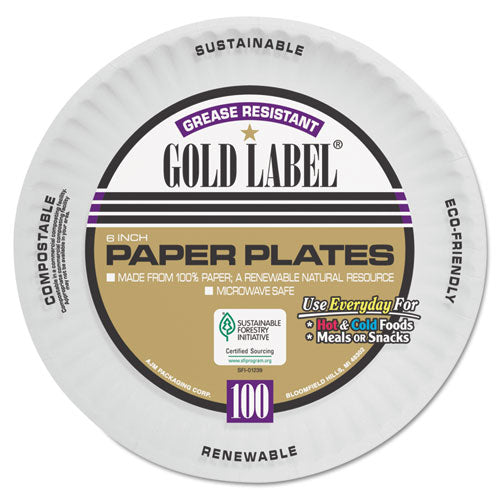 AJM Packaging Corporation wholesale. Coated Paper Plates, 6 Inches, White, Round, 100-pack. HSD Wholesale: Janitorial Supplies, Breakroom Supplies, Office Supplies.