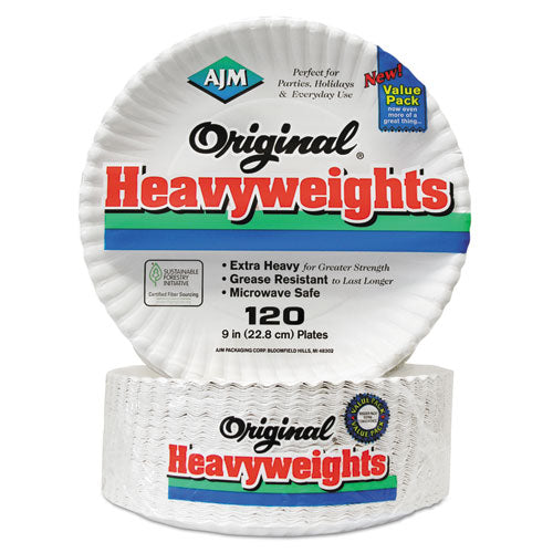 AJM Packaging Corporation wholesale. Gold Label Coated Paper Plates, 9" Dia, White, 120-pk, 8 Pk-ct. HSD Wholesale: Janitorial Supplies, Breakroom Supplies, Office Supplies.
