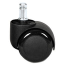 Alera® wholesale. Dual Wheel Hooded Casters, B Stem, 2" Caster, Black. HSD Wholesale: Janitorial Supplies, Breakroom Supplies, Office Supplies.