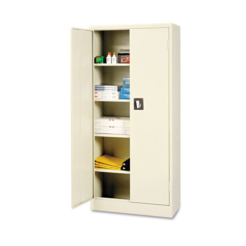 Alera® wholesale. Space Saver Storage Cabinet, Four Shelves, 30w X 15d X 66h, Putty. HSD Wholesale: Janitorial Supplies, Breakroom Supplies, Office Supplies.