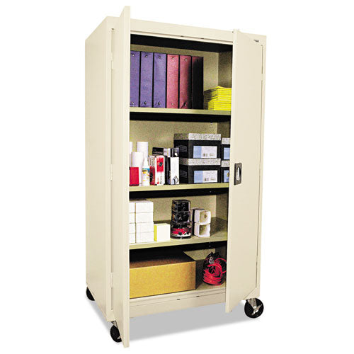 Alera® wholesale. Assembled Mobile Storage Cabinet, With Adjustable Shelves 36w X 24d X 66h, Putty. HSD Wholesale: Janitorial Supplies, Breakroom Supplies, Office Supplies.