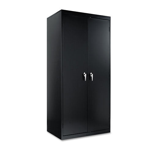 Alera® wholesale. Assembled 78" High Storage Cabinet, W-adjustable Shelves, 36w X 24d, Black. HSD Wholesale: Janitorial Supplies, Breakroom Supplies, Office Supplies.