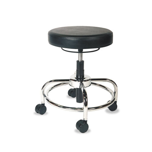 Alera® wholesale. Alera Hl Series Height-adjustable Utility Stool , 24" Seat Height, Supports Up To 300 Lbs., Black Seat-back, Chrome Base. HSD Wholesale: Janitorial Supplies, Breakroom Supplies, Office Supplies.