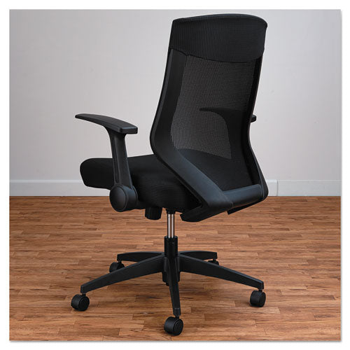 Alera® wholesale. Alera Eb-k Series Synchro Mid-back Flip Arm Mesh-chair, Supports Up To 275 Lbs, Black Seat-black Back, Black Base. HSD Wholesale: Janitorial Supplies, Breakroom Supplies, Office Supplies.