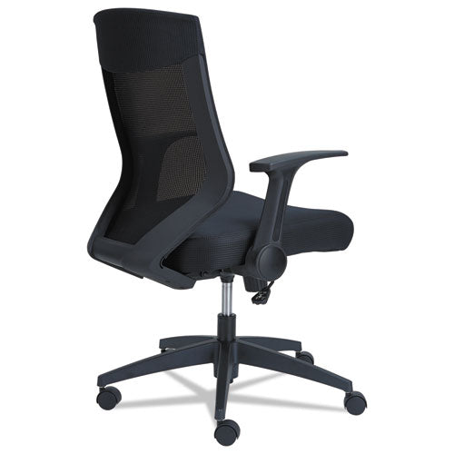 Alera® wholesale. Alera Eb-k Series Synchro Mid-back Flip Arm Mesh-chair, Supports Up To 275 Lbs, Black Seat-black Back, Black Base. HSD Wholesale: Janitorial Supplies, Breakroom Supplies, Office Supplies.