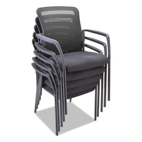 Alera® wholesale. Mesh Guest Stacking Chair, Supports Up To 275 Lbs., Black Seat-black Back, Black Base. HSD Wholesale: Janitorial Supplies, Breakroom Supplies, Office Supplies.