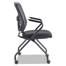 Load image into Gallery viewer, Alera® wholesale. Alera Elusion Mesh Nesting Chairs, Padded Arms, Black Seat-black Back, Black Base, 2-carton. HSD Wholesale: Janitorial Supplies, Breakroom Supplies, Office Supplies.
