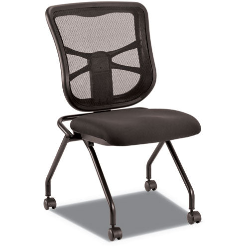 Alera® wholesale. Alera Elusion Mesh Nesting Chairs, Black Seat-black Back, Black Base, 2-carton. HSD Wholesale: Janitorial Supplies, Breakroom Supplies, Office Supplies.