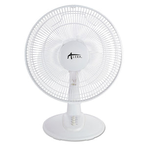 Alera® wholesale. 12" 3-speed Oscillating Desk Fan, Plastic, White. HSD Wholesale: Janitorial Supplies, Breakroom Supplies, Office Supplies.