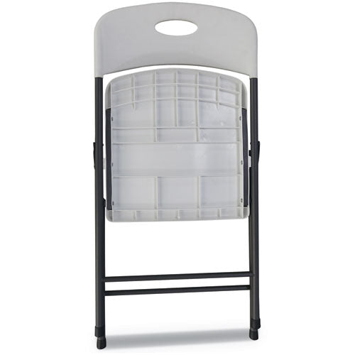 Alera® wholesale. Molded Resin Folding Chair, White Seat-white Back, Dark Gray Base, 4-carton. HSD Wholesale: Janitorial Supplies, Breakroom Supplies, Office Supplies.