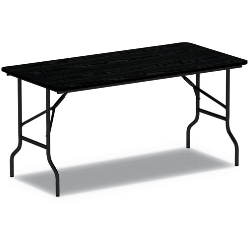Alera® wholesale. Wood Folding Table, 48w X 23 7-8d X 29h, Black. HSD Wholesale: Janitorial Supplies, Breakroom Supplies, Office Supplies.
