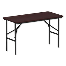 Load image into Gallery viewer, Alera® wholesale. Wood Folding Table, Rectangular, 48w X 23 7-8d X 29h, Mahogany. HSD Wholesale: Janitorial Supplies, Breakroom Supplies, Office Supplies.