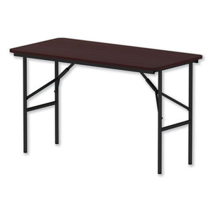 Alera® wholesale. Wood Folding Table, Rectangular, 48w X 23 7-8d X 29h, Mahogany. HSD Wholesale: Janitorial Supplies, Breakroom Supplies, Office Supplies.