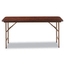 Alera® wholesale. Wood Folding Table, Rectangular, 59 7-8w X 17 3-4d X 29 1-8h, Mahogany. HSD Wholesale: Janitorial Supplies, Breakroom Supplies, Office Supplies.