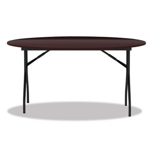 Alera® wholesale. Round Wood Folding Table, 59 Dia X 29 1-8h, Mahogany. HSD Wholesale: Janitorial Supplies, Breakroom Supplies, Office Supplies.