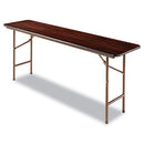 Alera® wholesale. Wood Folding Table, Rectangular, 71 7-8w X 17 3-4d X 29 1-8h, Mahogany. HSD Wholesale: Janitorial Supplies, Breakroom Supplies, Office Supplies.