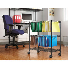 Load image into Gallery viewer, Alera® wholesale. Two-tier Rolling File Cart, 26w X 14d X 29.5h, Black. HSD Wholesale: Janitorial Supplies, Breakroom Supplies, Office Supplies.