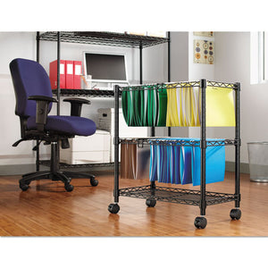 Alera® wholesale. Two-tier Rolling File Cart, 26w X 14d X 29.5h, Black. HSD Wholesale: Janitorial Supplies, Breakroom Supplies, Office Supplies.