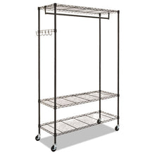 Load image into Gallery viewer, Alera® wholesale. Wire Shelving Garment Rack, 40 Garments, 48w X 18d X 75h, Black. HSD Wholesale: Janitorial Supplies, Breakroom Supplies, Office Supplies.