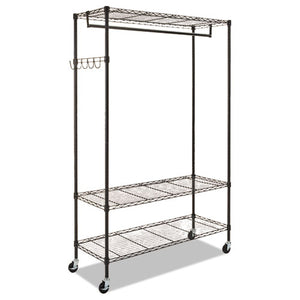 Alera® wholesale. Wire Shelving Garment Rack, 40 Garments, 48w X 18d X 75h, Black. HSD Wholesale: Janitorial Supplies, Breakroom Supplies, Office Supplies.