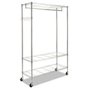 Alera® wholesale. Wire Shelving Garment Rack, 40 Garments, 48w X 18d X 75h, Silver. HSD Wholesale: Janitorial Supplies, Breakroom Supplies, Office Supplies.