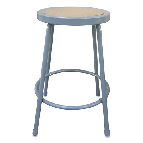Alera® wholesale. Industrial Metal Shop Stool, 24" Seat Height, Supports Up To 300 Lbs, Brown Seat-gray Back, Gray Base. HSD Wholesale: Janitorial Supplies, Breakroom Supplies, Office Supplies.