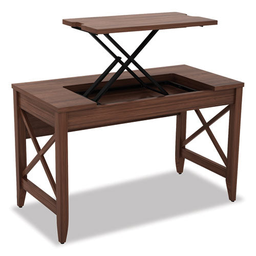 Alera® wholesale. Sit-to-stand Table Desk, 47.25" X 23.63" X 29.5" To 43.75", Modern Walnut. HSD Wholesale: Janitorial Supplies, Breakroom Supplies, Office Supplies.