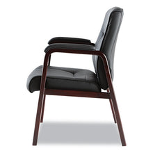 Load image into Gallery viewer, Alera® wholesale. Alera Madaris Series Bonded Leather Guest Chair With Wood Trim Legs, 24.88&quot; X 26&quot; X 35&quot;, Black Seat-black Back, Mahogany Base. HSD Wholesale: Janitorial Supplies, Breakroom Supplies, Office Supplies.