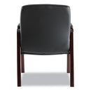 Alera® wholesale. Alera Madaris Series Bonded Leather Guest Chair With Wood Trim Legs, 24.88" X 26" X 35", Black Seat-black Back, Mahogany Base. HSD Wholesale: Janitorial Supplies, Breakroom Supplies, Office Supplies.