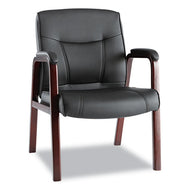 Alera® wholesale. Alera Madaris Series Bonded Leather Guest Chair With Wood Trim Legs, 24.88