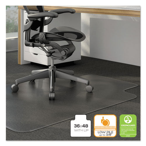 Alera® wholesale. Moderate Use Studded Chair Mat For Low Pile Carpet, 36 X 48, Lipped, Clear. HSD Wholesale: Janitorial Supplies, Breakroom Supplies, Office Supplies.