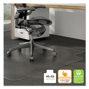 Alera® wholesale. Moderate Use Studded Chair Mat For Low Pile Carpet, 45 X 53, Wide Lipped, Clear. HSD Wholesale: Janitorial Supplies, Breakroom Supplies, Office Supplies.