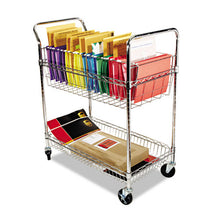 Load image into Gallery viewer, Alera® wholesale. Carry-all Cart-mail Cart, Two-shelf, 34.88w X 18d X 39.5h, Silver. HSD Wholesale: Janitorial Supplies, Breakroom Supplies, Office Supplies.