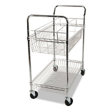 Load image into Gallery viewer, Alera® wholesale. Carry-all Cart-mail Cart, Two-shelf, 34.88w X 18d X 39.5h, Silver. HSD Wholesale: Janitorial Supplies, Breakroom Supplies, Office Supplies.