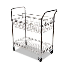 Load image into Gallery viewer, Alera® wholesale. Carry-all Cart-mail Cart, Two-shelf, 34.88w X 18d X 39.5h, Silver. HSD Wholesale: Janitorial Supplies, Breakroom Supplies, Office Supplies.