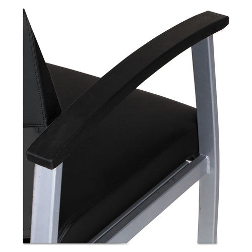 Alera® wholesale. Alera Metalounge Series Mid-back Guest Chair, 24.60'' X 26.96'' X 33.46'', Black Seat-black Back, Silver Base. HSD Wholesale: Janitorial Supplies, Breakroom Supplies, Office Supplies.