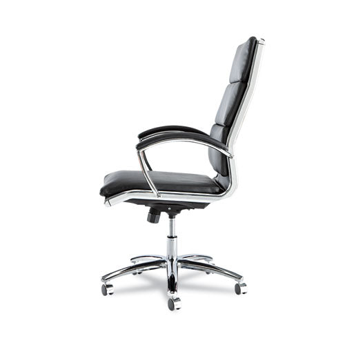 Alera® wholesale. Alera Neratoli High-back Slim Profile Chair, Supports Up To 275 Lbs, Black Seat-black Back, Chrome Base. HSD Wholesale: Janitorial Supplies, Breakroom Supplies, Office Supplies.